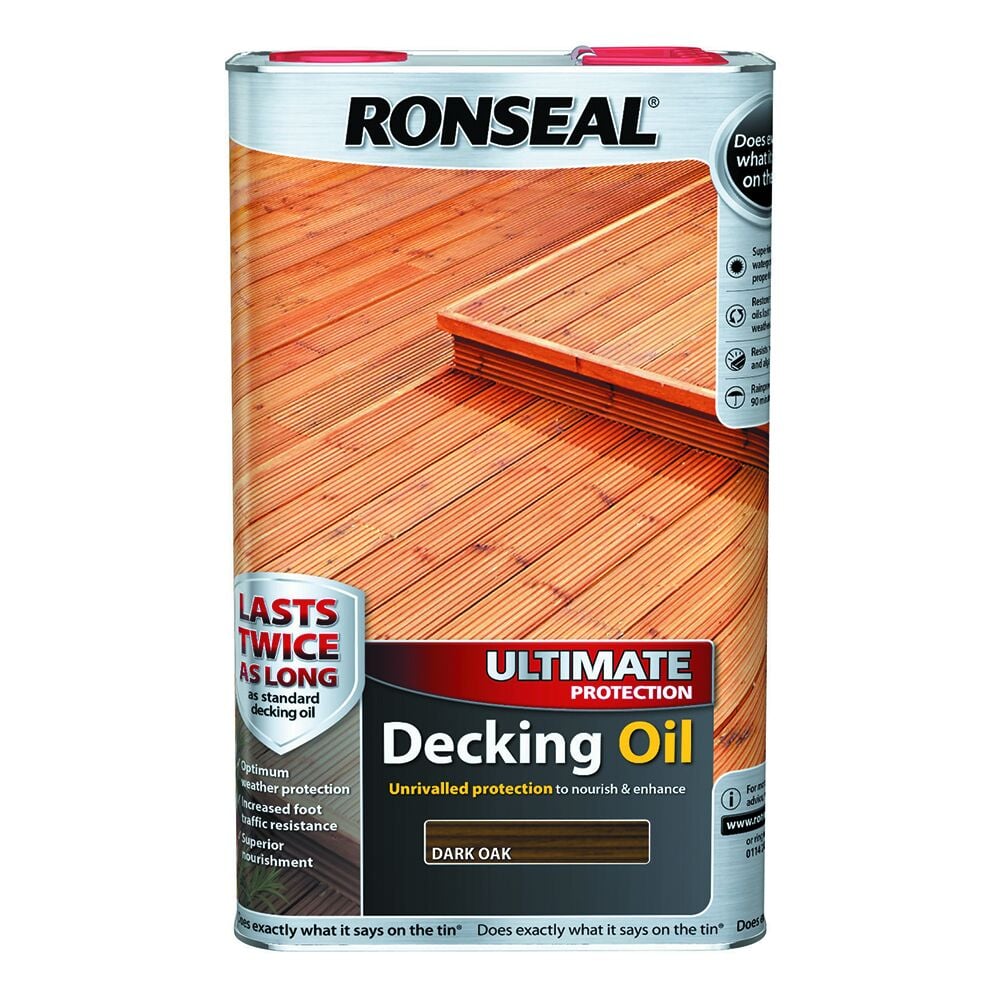 Product image for Ronseal Ultimate Decking Oil Dark Oak 5l