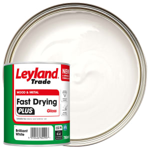 Product image for Leyland Trade Fast Dry Plus Gloss Paint - Brilliant White - 750ml