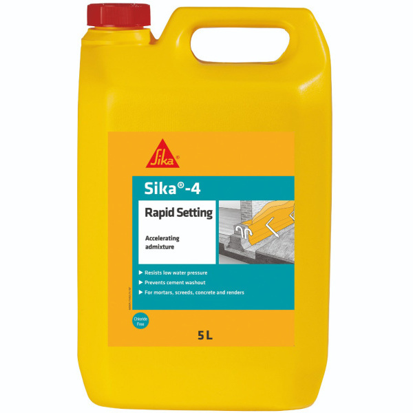 Product image for SIKA 4 RAPID SETTING WATERPROOFER 5l SK4RAP5