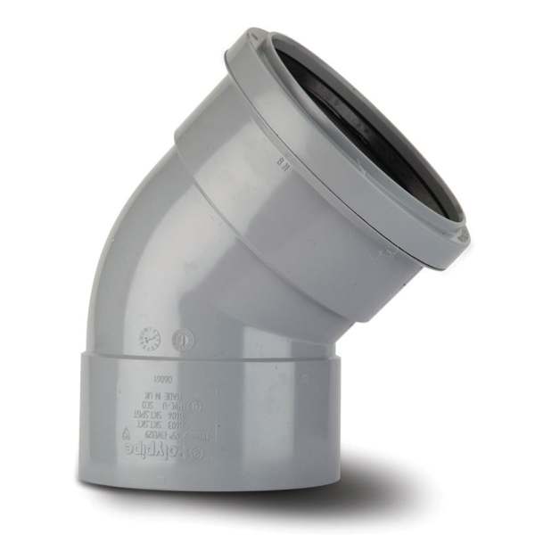 Product image for Ring Seal Soil Offset Bend 135 Grey 110mm