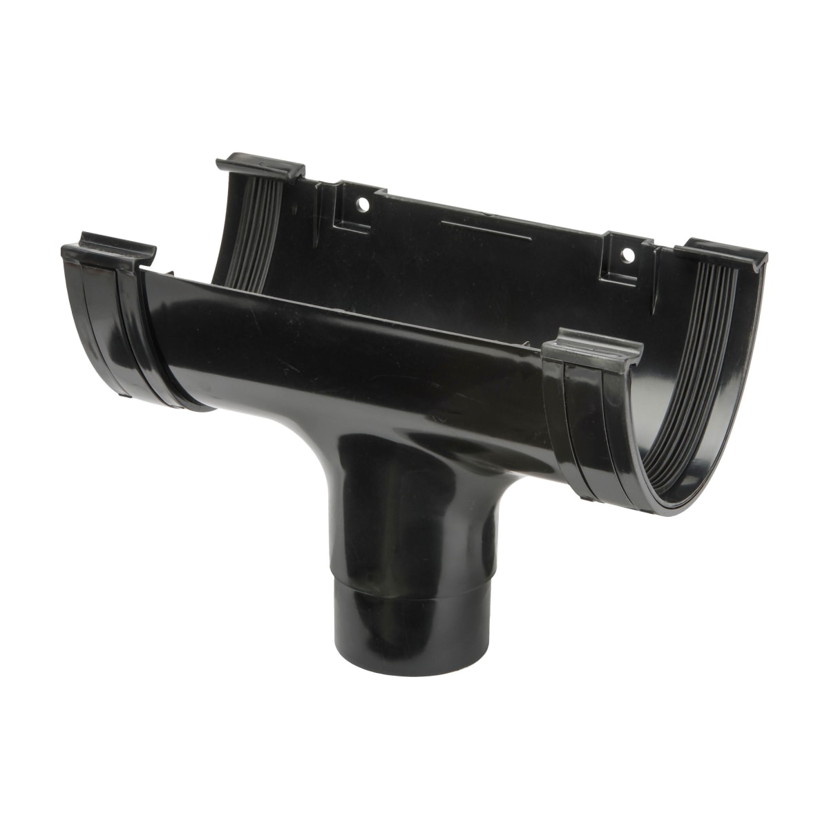 Image of Polyflow Deep Capacity Gutter Running Outlet Black