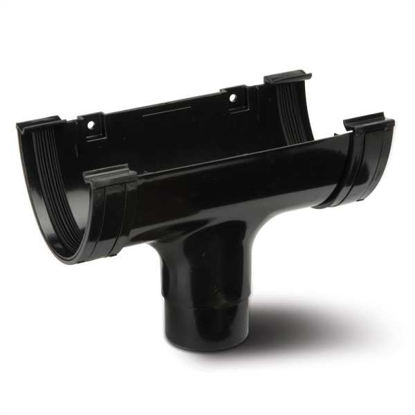 Product image for Polyflow Deep Capacity Gutter Running Outlet Black
