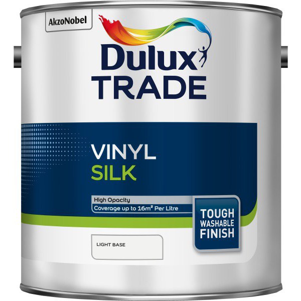 Product image for Dulux Trade Vinyl Silk Mixed Light Base 2.5ltr