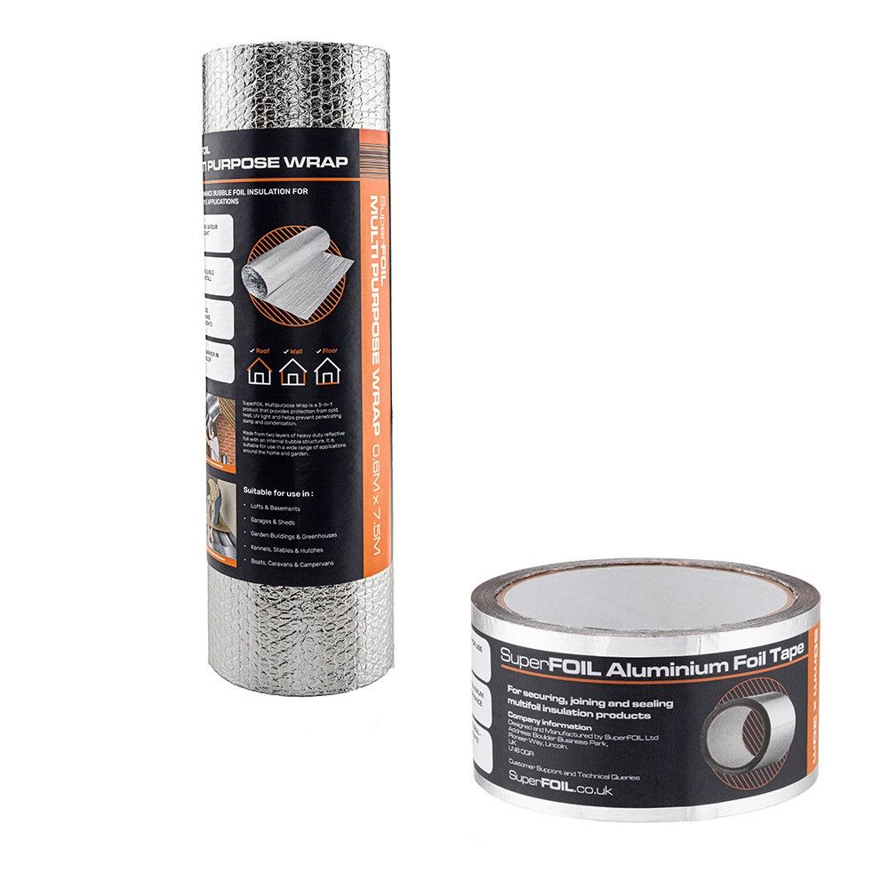 Product image for SuperFOIL Multi-Purpose Insulation and Foil Tape Set - 0.6m x 7.5m
