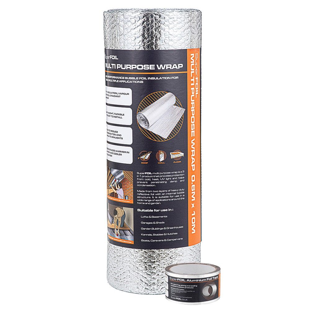 Product image for SuperFOIL Multi-Purpose Insulation and Foil Tape Set - 0.6m x 10m
