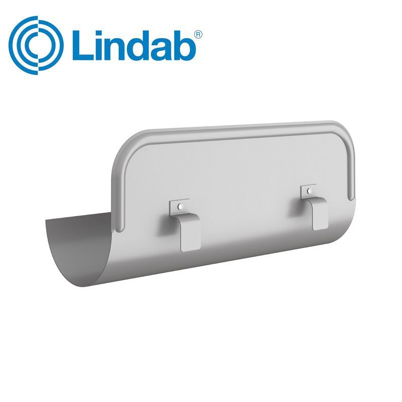 Product image for Lindab 150mm Half Round Steel Straight Overflow Protector - Anthracite