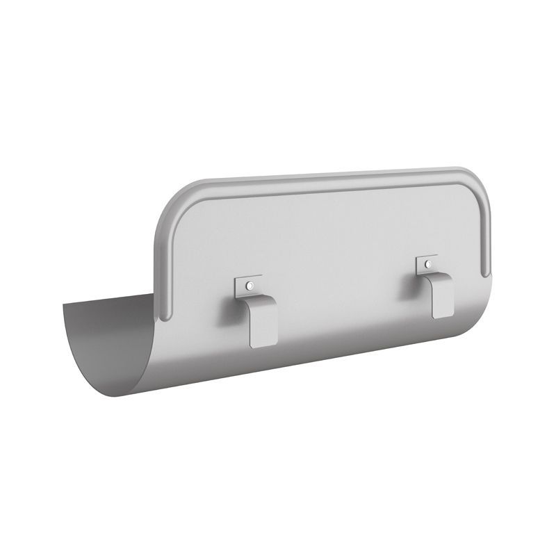 Image of Lindab 150mm Half Round Steel Straight Overflow Protector - Anthracite