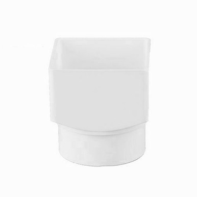 Image of Brett Martin Plastic Guttering Square To Round Downpipe Adaptor 65mm - Arctic White