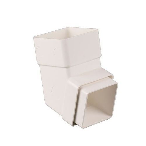 Product image for Brett Martin Plastic Guttering Square Downpipe 112.5 Degree Offset Bend 65mm White