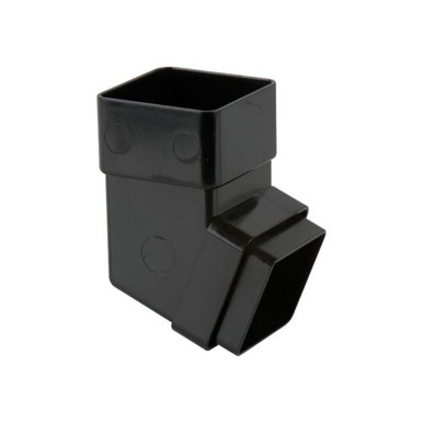 Image of Brett Martin Plastic Guttering Square Downpipe 112.5 Degree Offset Bend 65mm Black