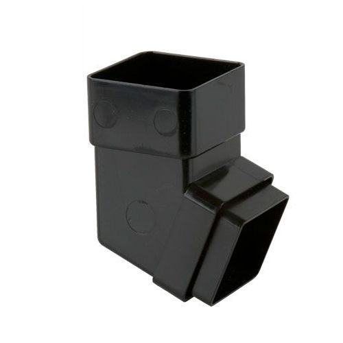 Product image for Brett Martin Plastic Guttering Square Downpipe 112.5 Degree Offset Bend 65mm Black