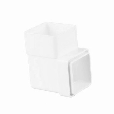 Product image for Brett Martin Plastic Guttering Square Downpipe 92.5 Degree Bend 65mm - Arctic White