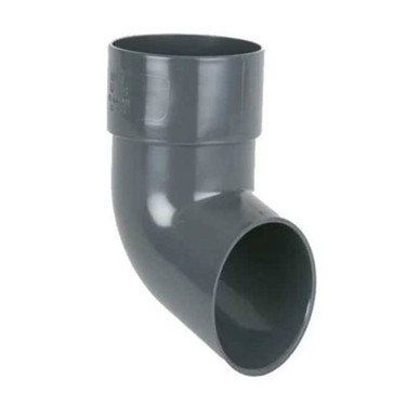 Image of Brett Martin Plastic Guttering Round Downpipe Shoe 68mm - Anthracite Grey