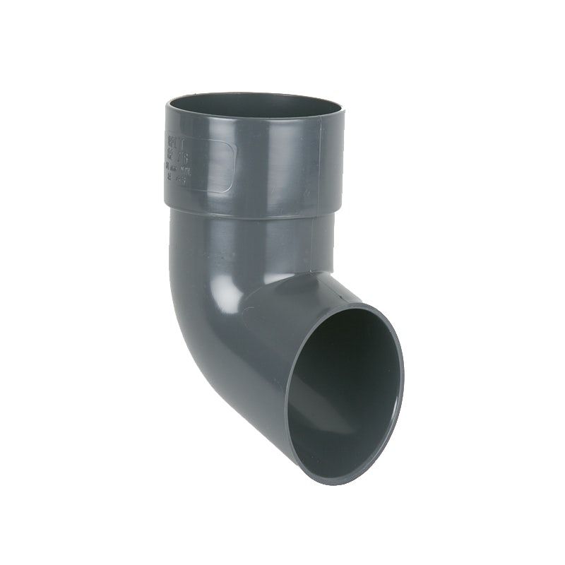 Product image for Brett Martin Plastic Guttering Round Downpipe Shoe 68mm - Anthracite Grey