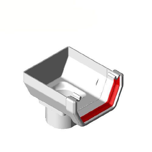 Image of Freeflow Plastic Guttering Square Style Stopend Outlet - White