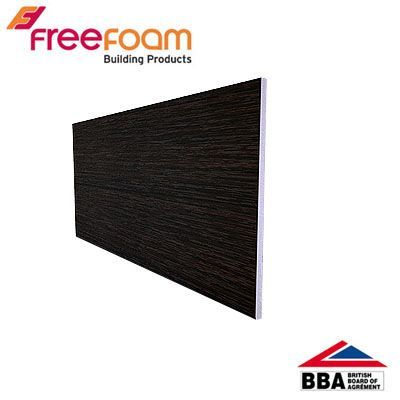 Product image for uPVC 405mm Soffit Board (10mm General Purpose) 2.5m - Black Ash