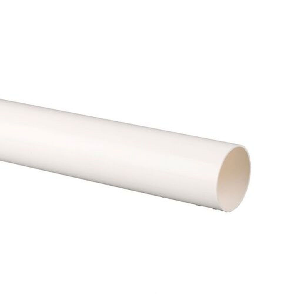 Product image for Brett Martin Plastic Plain End 4000mm Push Fit Soil Pipe 110mm - White
