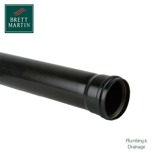 Image of Cascade Cast Iron Style 110mm x 2.5m Single Socket Soil Pipe (Black)