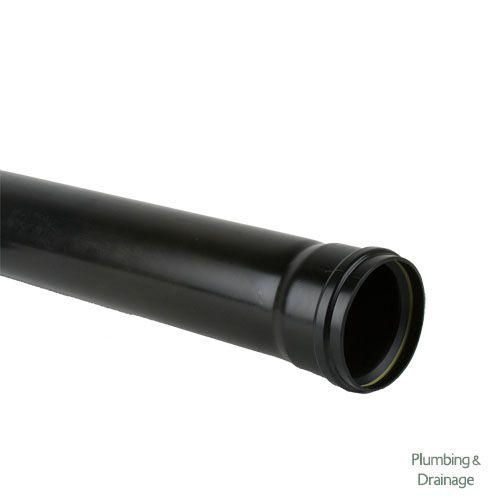 Image of Cascade Cast Iron Style 110mm x 2.5m Single Socket Soil Pipe (Black)