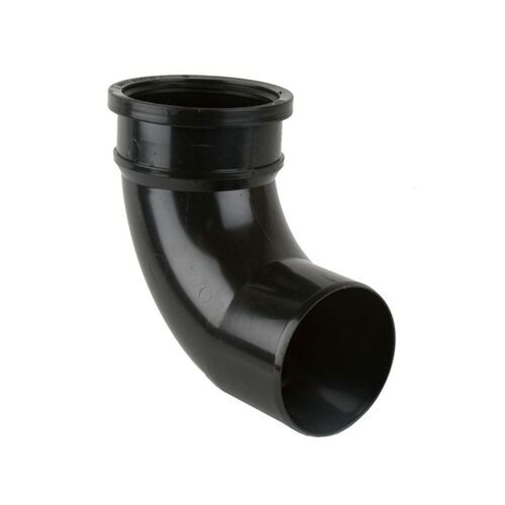 Product image for Brett Martin Plastic Push Fit Single Socket Soil Pipe Bend 92.5 Degree 110mm - Black