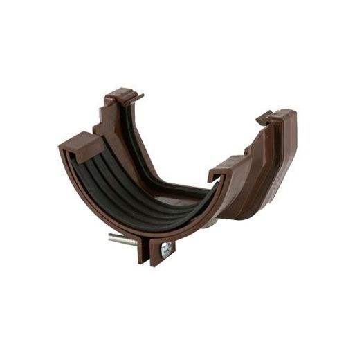 Image of Brett Martin Plastic Guttering Square Style To Half Round Adaptor 114mm - Brown