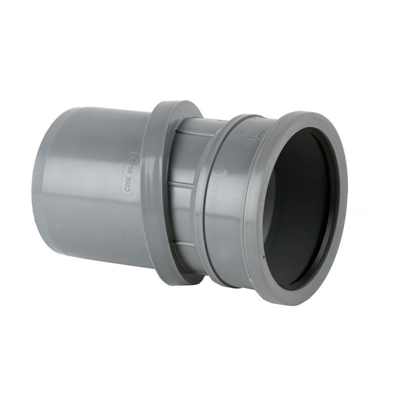 Product image for Brett Martin Grey Soil Pipe Push Fit 0 to 30 Degree Adjustable Single Socket Bend - 110mm