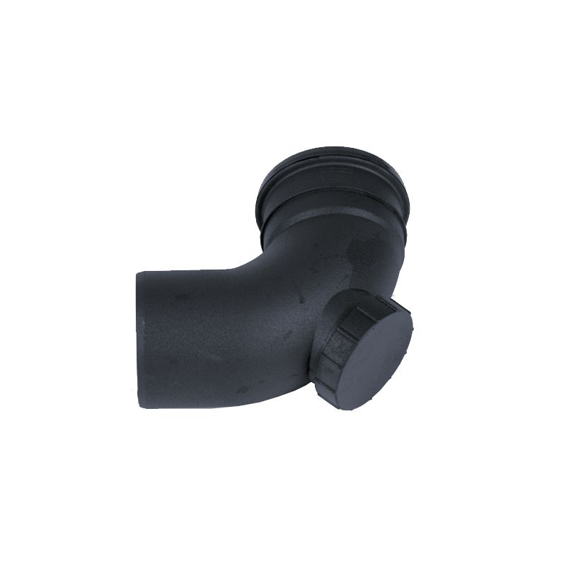 Product image for Cast Iron Style Soil Pipe 92.5dg Access Bend 110mm - Anthracite Grey