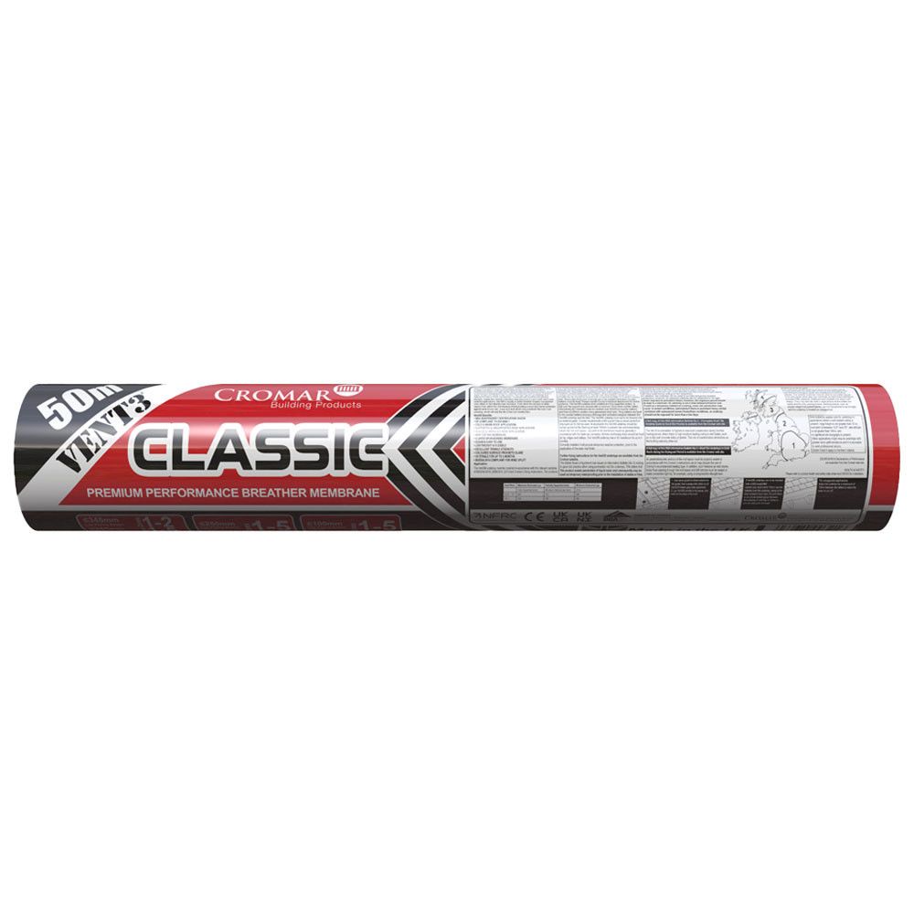 Image of Breather Membrane Felt Underlay Cromar Vent 3 Classic - 50m x 1m Roll