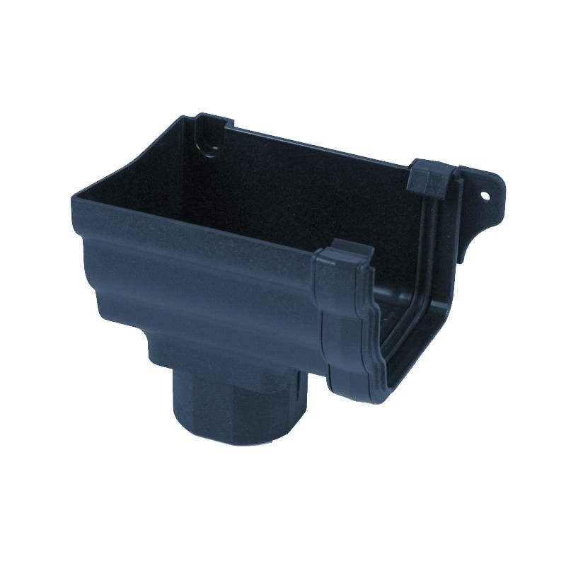 Product image for Cast Iron Style OG Plastic Gutter L/H Outlet 106mm - Anthracite Grey