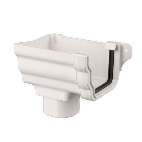 Product image for Brett Martin Plastic Guttering Ogee Prostyle Stop End Outlet LH 106mm - White