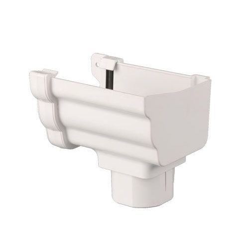 Product image for Brett Martin Plastic Guttering Ogee Prostyle Stop End Outlet RH 106mm - White