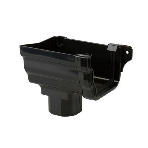 Product image for Brett Martin Plastic Guttering Ogee Prostyle Stop End Outlet LH 106mm - Black