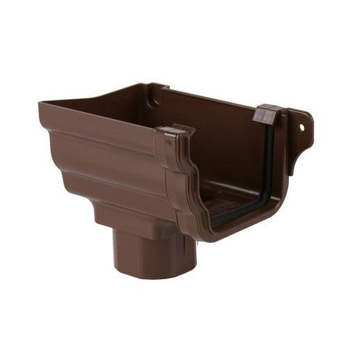 Product image for Brett Martin Plastic Guttering Ogee Prostyle Stop End Outlet RH 106mm - Brown