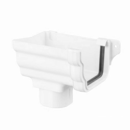 Product image for Brett Martin Plastic Guttering Ogee Prostyle Stop End Outlet LH 106mm Arctic White