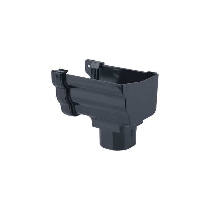 Product image for Brett Martin Plastic Guttering Ogee Prostyle Stop End Outlet RH Anthracite Grey - 106mm