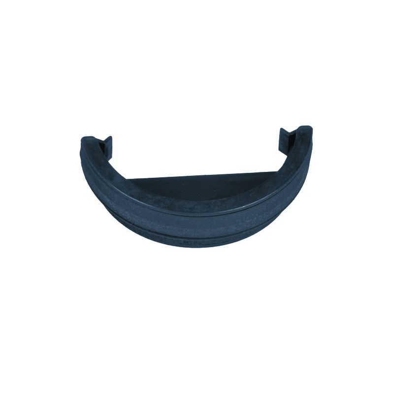 Product image for Cast Iron Style Gutter 112mm Half Round Ext Stopend Anthracite Grey