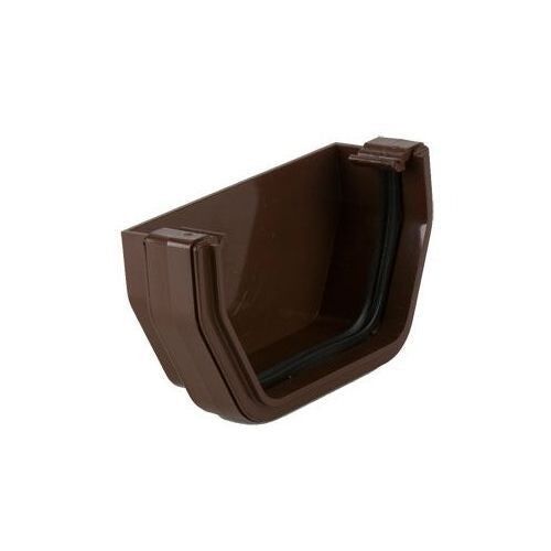 Product image for Brett Martin Plastic Guttering Square Style External Stopend 114mm - Brown