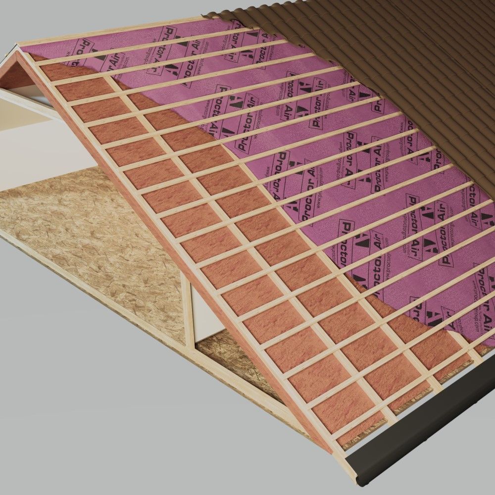 Product image for A Proctor Group Air & Vapour Permeable Pitched Roof Breather Membrane - 50m x 1m Roll