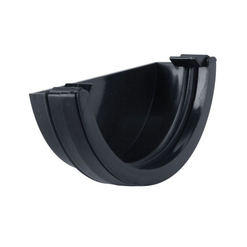 Product image for Brett Martin Plastic Guttering Half Round External Stopend 112mm - Anthracite Grey