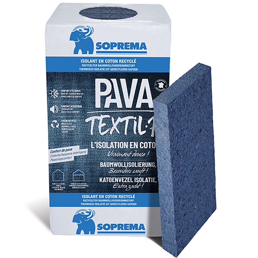 Image of Soprema Pavatextil P 45mm Cotton-Fibre Based Insulation Pack - 9.36m2