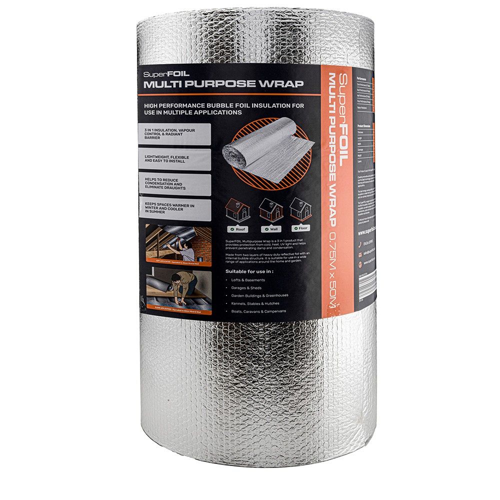 Product image for SuperFOIL SFBA MP Multi-Layer Air Bubble Insulation - 0.75m x 50m Roll