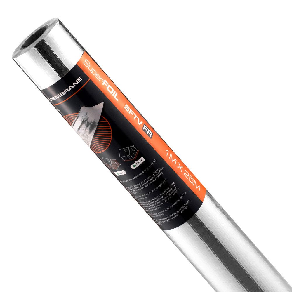 Product image for SuperFoil SFTV FR Reflective Vapour Control Membrane - 1m x 25m Roll