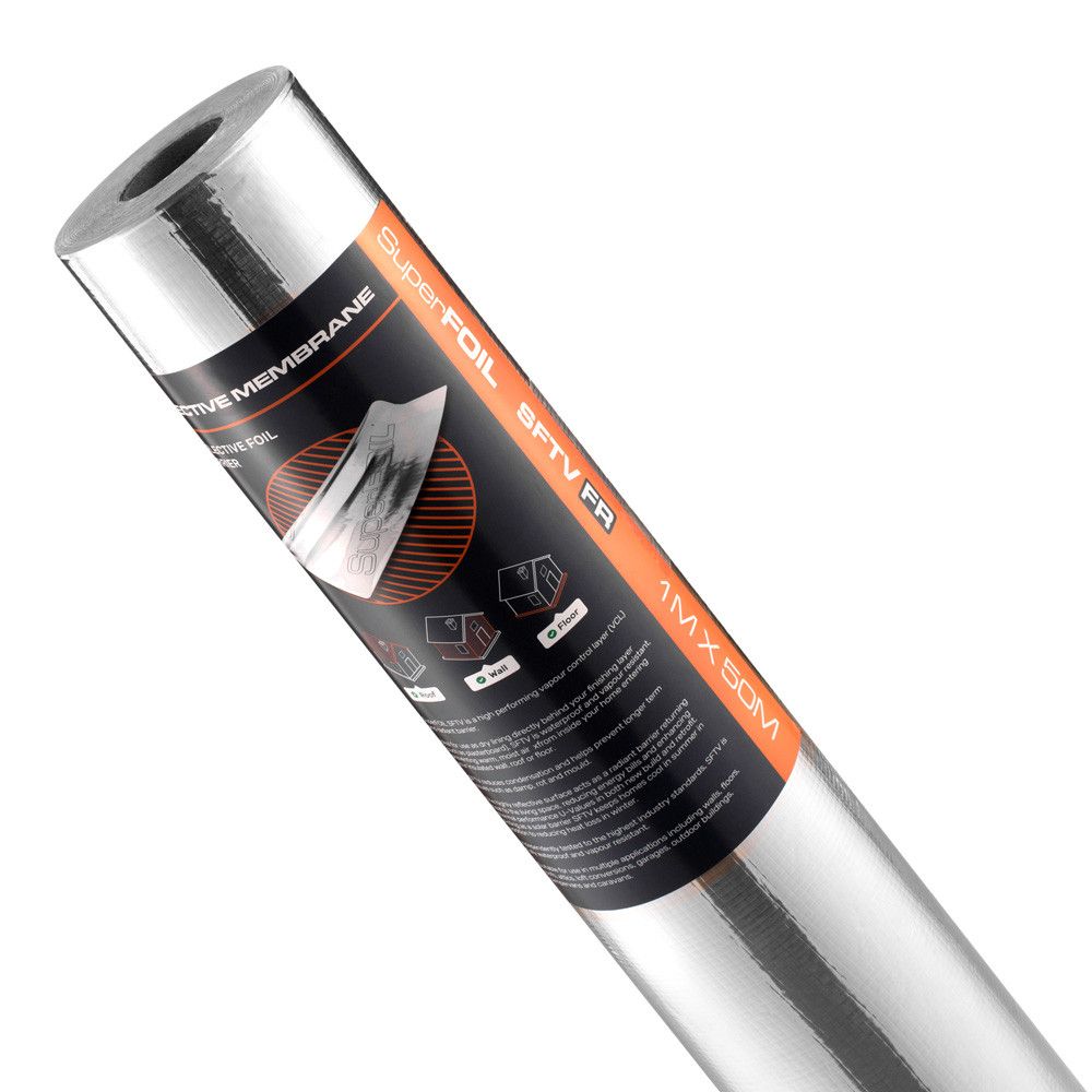 Product image for SuperFoil SFTV FR Reflective Vapour Control Membrane - 1m x 50m Roll