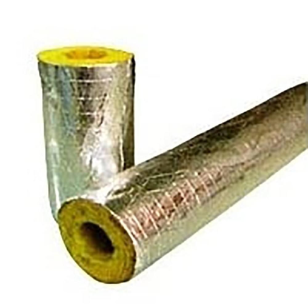 Product image for Rockwool Rocklap 25mm Wall x 1m Foil Faced Pipe Insulation - 114mm