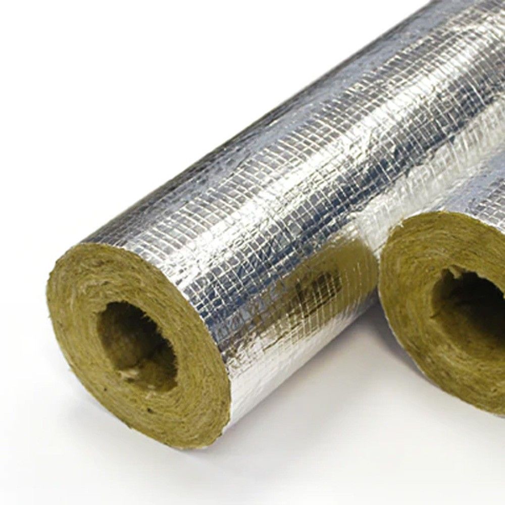 Product image for Rockwool Rocklap 40mm Wall x 1m Foil Faced Pipe Insulation - 15mm