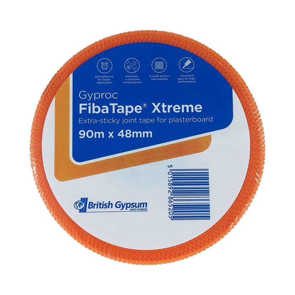 Product image for Gyproc FibaTape Extreme Drywall Joint Tape 90m x 48mm - Box of 12