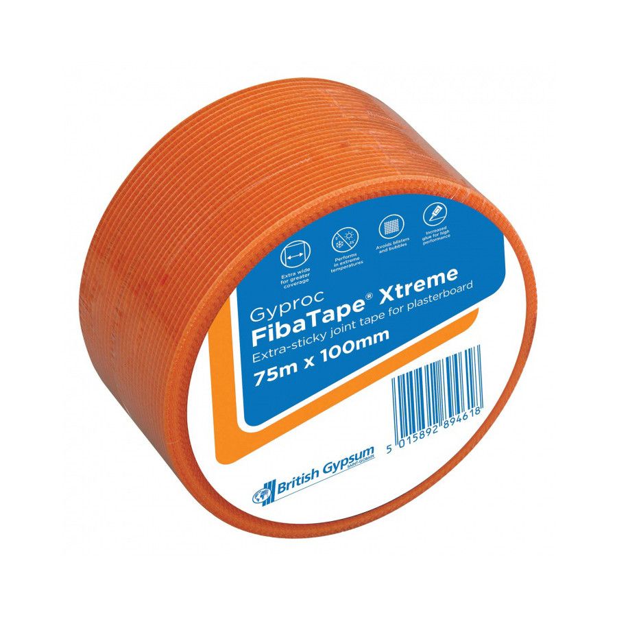 Product image for Gyproc FibaTape Extreme Xtrawide Drywall Joint Tape 75m x 100mm - Box of 6