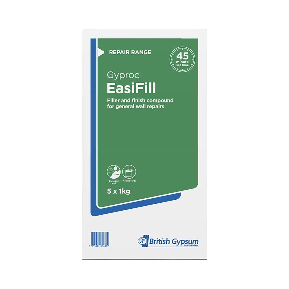 Product image for Gyproc EasiFill 45 Powder Filler Sachets - 5 x 1kg