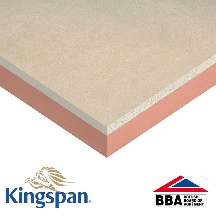 Product image for Kingspan Kooltherm K118 Insulated Plasterboard - 2.4m x 1.2m x 72.5mm - Pack of 11 Boards