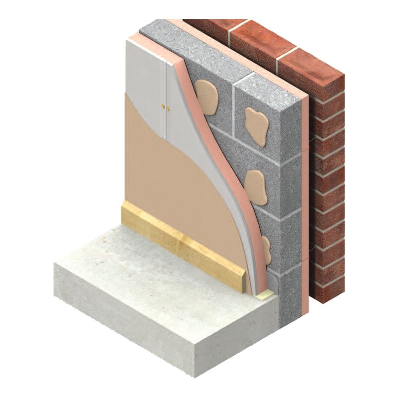 Product image for Kingspan Kooltherm K118 Insulated Plasterboard - 2.4m x 1.2m x 72.5mm - Pack of 11 Boards